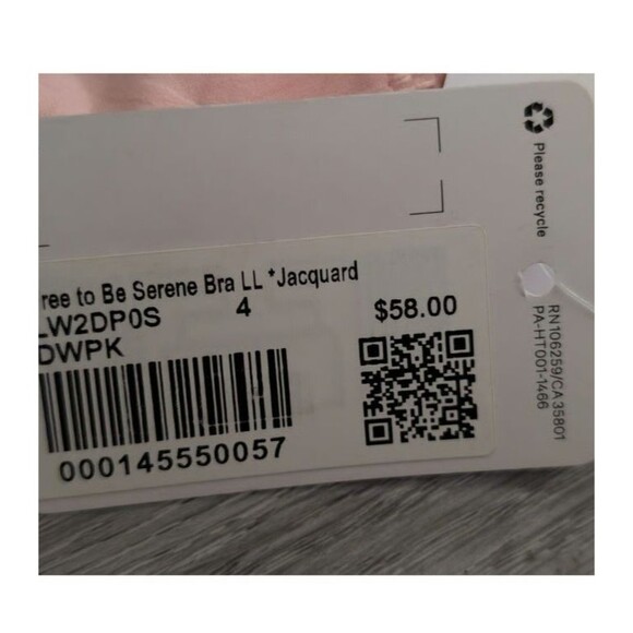 Lululemon Free to Be Serene Longline Bra Pink Jacquard Size 4 NWT C/D Cup NEW - Picture 8 of 16